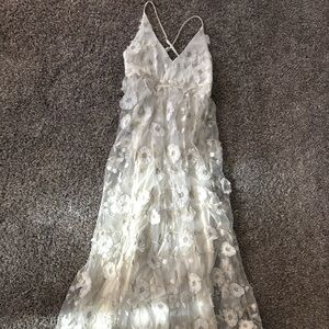 Altar’d state white and gold floral dress